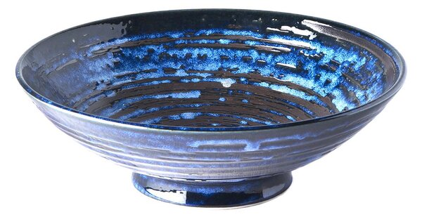 Bol servire din ceramică MIJ Copper Swirl, ø 25 cm, albastru