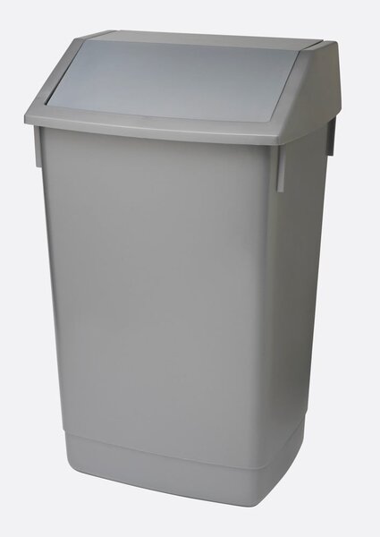 Coș de gunoi cu capac pe balamale Addis, 41 x 33,5 x 68 cm, gri