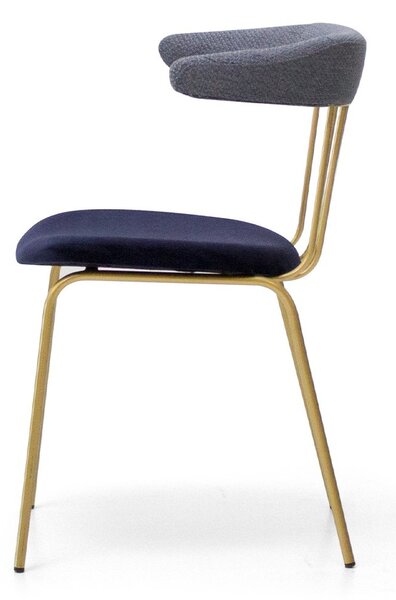 Scaun lemn masiv Sillon Miki Cadru Metalic Sudat Design Cu Spătar Extins Personalizabil