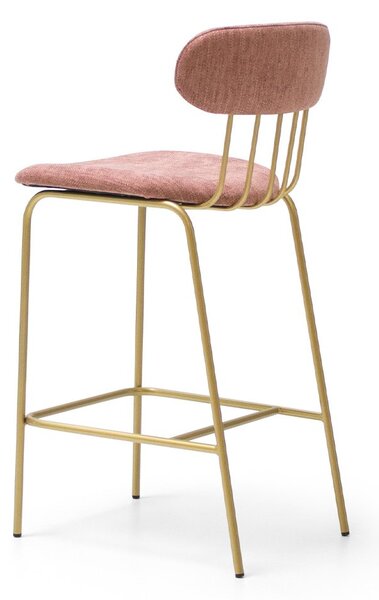 Scaun lemn masiv de Bar Miki Cadru Metalic Sudat Șezut și Spătar Tapițate Design Elegant Personalizabil
