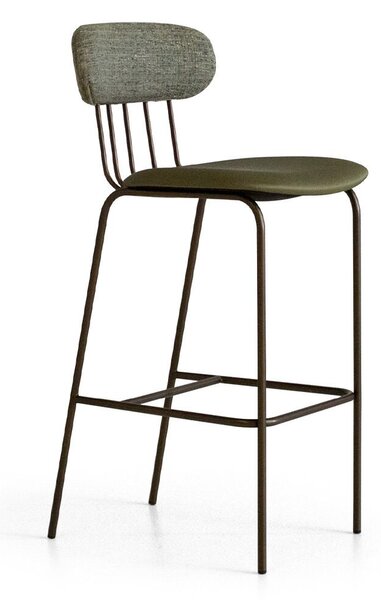 Scaun lemn masiv de Bar Miki Cadru Metalic Sudat Șezut și Spătar Tapițate Design Elegant Personalizabil