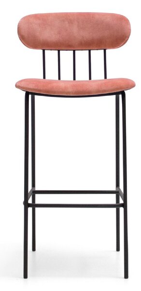 Scaun lemn masiv de Bar Miki Cadru Metalic Sudat Șezut și Spătar Tapițate Design Elegant Personalizabil