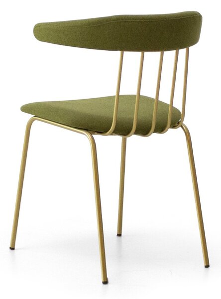 Scaun lemn masiv Sillon Miki Cadru Metalic Sudat Design Cu Spătar Extins Personalizabil