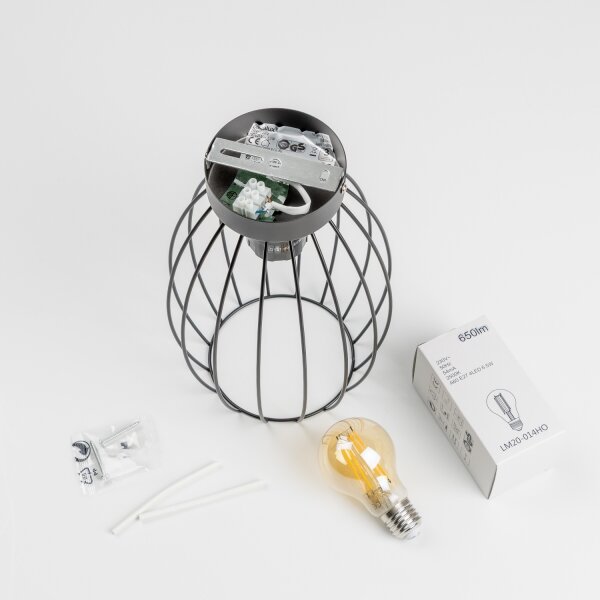 Plafonieră LED 1xE27/6,5W/230V neagră