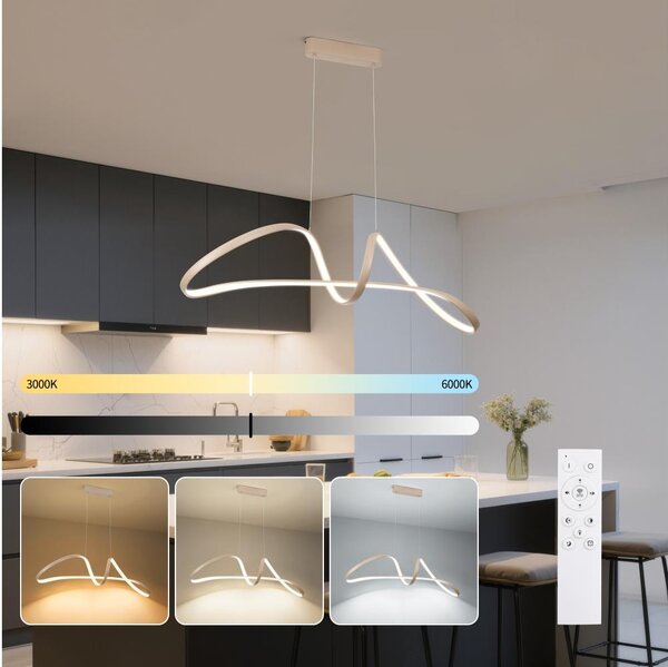 Brilagi-LED Lustră reglabilă pe cablu TWISTER LED/60W/230V 3000-6000K bej+telecomandă