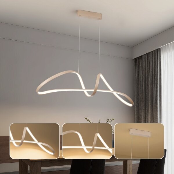 Brilagi-LED Lustră reglabilă pe cablu TWISTER LED/60W/230V 3000-6000K bej+telecomandă