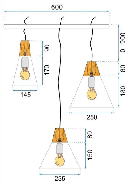 Lampa DE TAVAN SCANDI SET CP alb