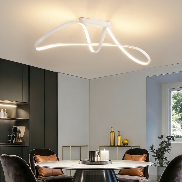 Brilagi-LED Plafonieră LED aplicată dimmabilă TWISTER 60W/230V 3000-6000K albă + telecomandă