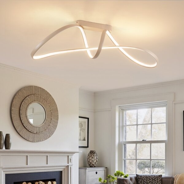 Brilagi-LED Lustră aplicată dimmabilă TWISTER LED/60W/230V 3000-6000K bej+telecomandă