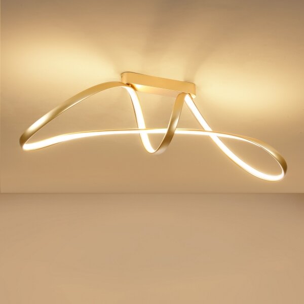 Brilagi-LED Lustră aplicată reglabilă TWISTER LED/60W/230V 3000-6000K auriu + telecomandă
