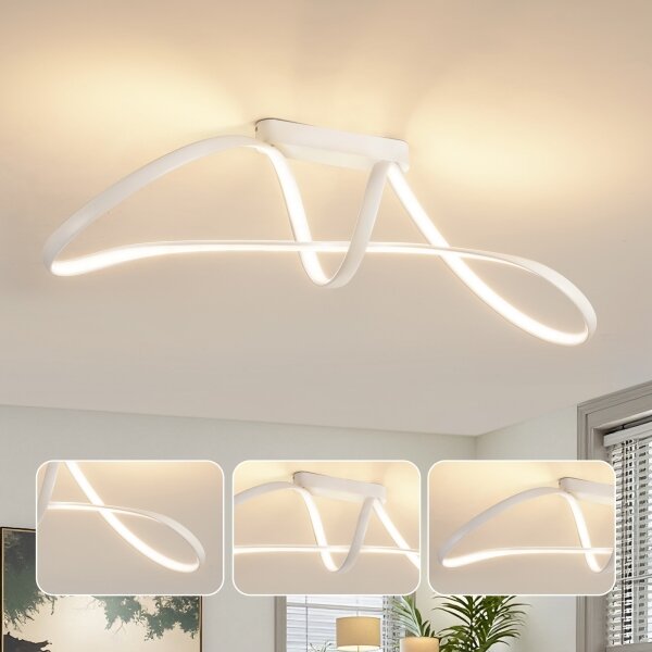 Brilagi-LED Plafonieră LED aplicată dimmabilă TWISTER 60W/230V 3000-6000K albă + telecomandă