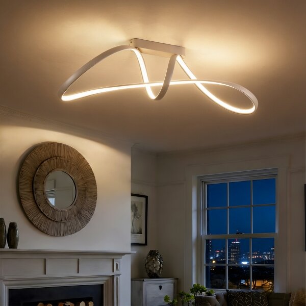 Brilagi-LED Lustră aplicată dimmabilă TWISTER LED/60W/230V 3000-6000K bej+telecomandă