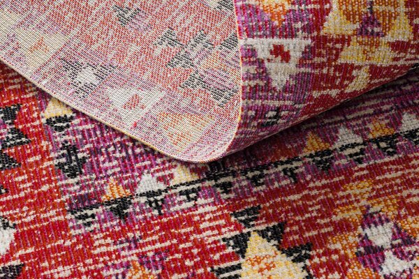 Covor modern MUNDO D7701 caro boho exterior roz / bej