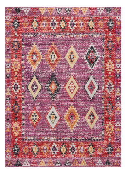 Covor modern MUNDO D7701 caro boho exterior roz / bej