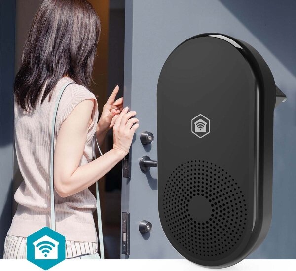 Nedis WIFICDPC11CBK - Gong pentru sonerie SmartLife Wi-Fi, negru