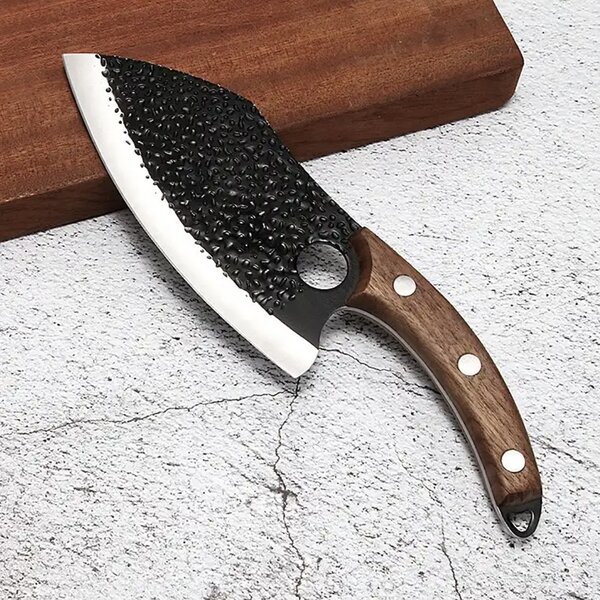 Satar de bucatarie Pufo Elite Hunt din otel si maner din lemn, 29 cm