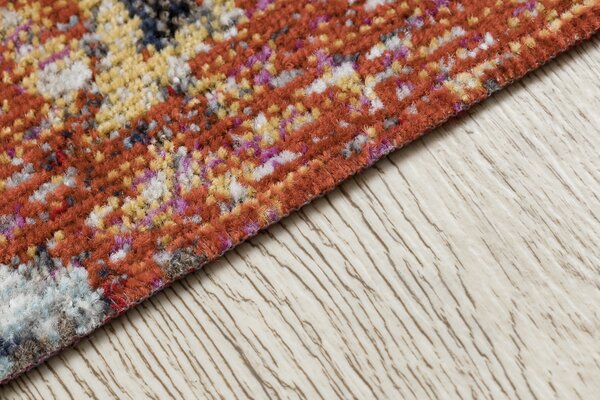 Covor modern MUNDO E0671 oriental vintage exterior negru / galben