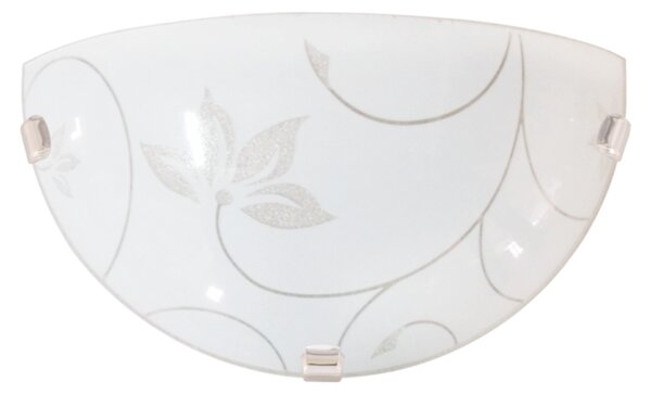 Aplică Klausen Leaf 1/2 Simplicity, 15x30x8.5 cm, design metal și sticlă albă, corp iluminat perete E27 pentru dormitor sau hol, stil minimalist