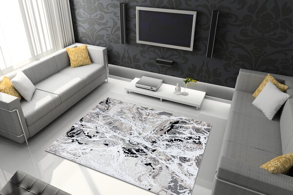 Modern GLOSS covor 8488 37 Abstracțiune stilat, glamour bej / gri