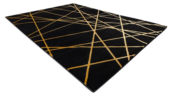 Modern GLOSS covor 406C 86 stilat, glamour, art deco, geometric negru / aur