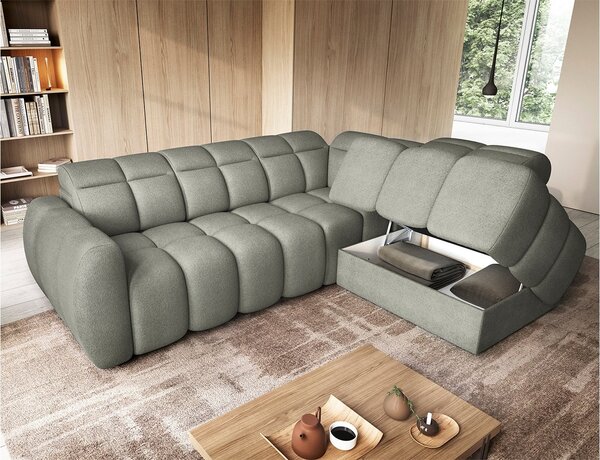 Colțar lemn masiv Extensibil Falcon 258x208cm Ladă Depozitare Personalizabil Electric
