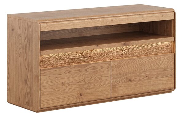 Comodă TV stejar masiv Dominic, 123 × 44 × 63 cm