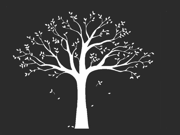 Decoraţiune autoadezivă XXL arbore ancestral alb