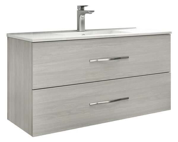 Set lemn masiv gri Mobilier Baie Suspendat Connor texturat 80 cm