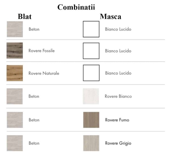 Set lemn masiv alb Mobilier Baie Carter Lucios