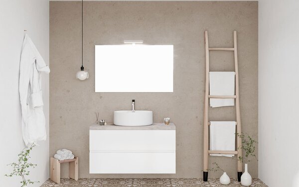 Set lemn masiv alb Mobilier Baie Carter Lucios