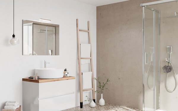 Set lemn masiv alb Mobilier Baie Carter Lucios
