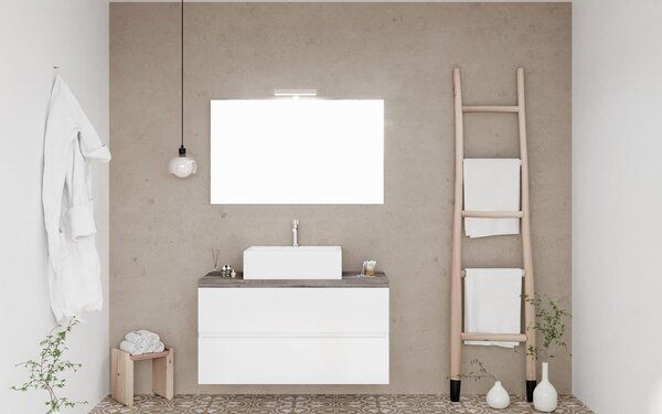 Set lemn masiv alb Mobilier Baie Carter Lucios
