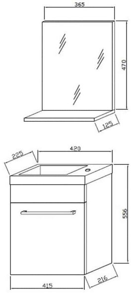Set lemn masiv alb Mobilier Baie Piccolo - Texturat