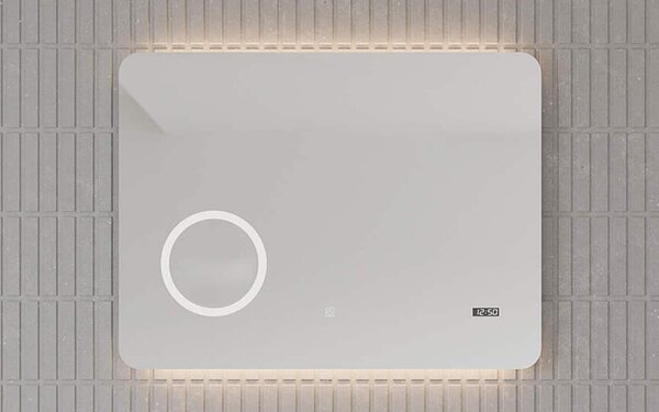 Oglindă lemn masiv cu iluminare LED pentru Baie Glint