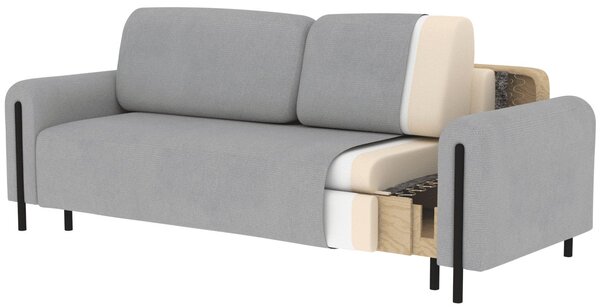 Canapea lemn masiv CosmoFlex Extensibila Material Jaffray 01 Baza Neagra