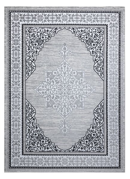 Modern GLOSS covor 8490 52 Ornament, stilat, cadru fildeş / gri