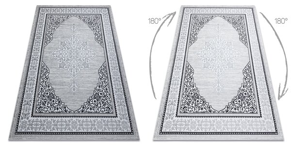 Modern GLOSS covor 8490 52 Ornament, stilat, cadru fildeş / gri