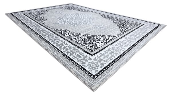 Modern GLOSS covor 8490 52 Ornament, stilat, cadru fildeş / gri