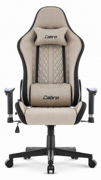 Scaun de gaming CABRO C508 cu spătar reglabil până la 180° și cotiere 2D, capacitate maximă de încărcare 150 kg, bej