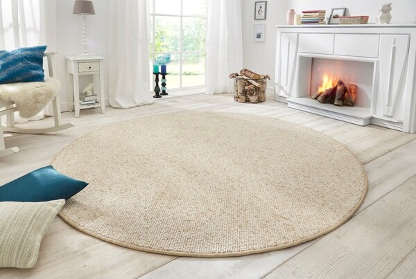 Covor crem rotund ø 133 cm Wolly – BT Carpet