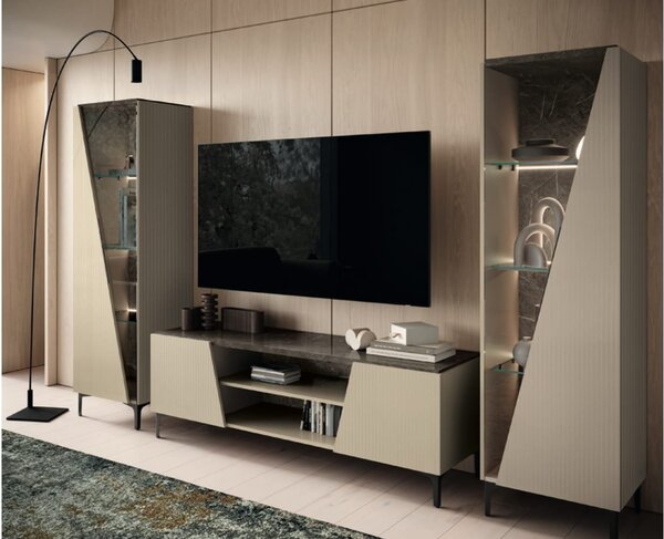 Comodă TV lemn masiv Fidia, 177,6 × 52 × 60,5 cm