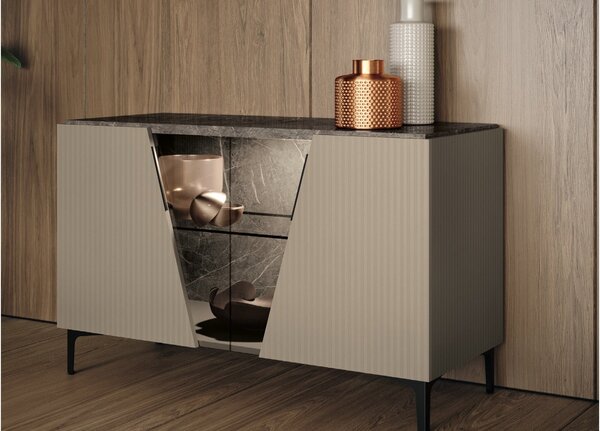 Bufet lemn masiv Fidia 2 uși, 133 × 48 × 92,5 cm