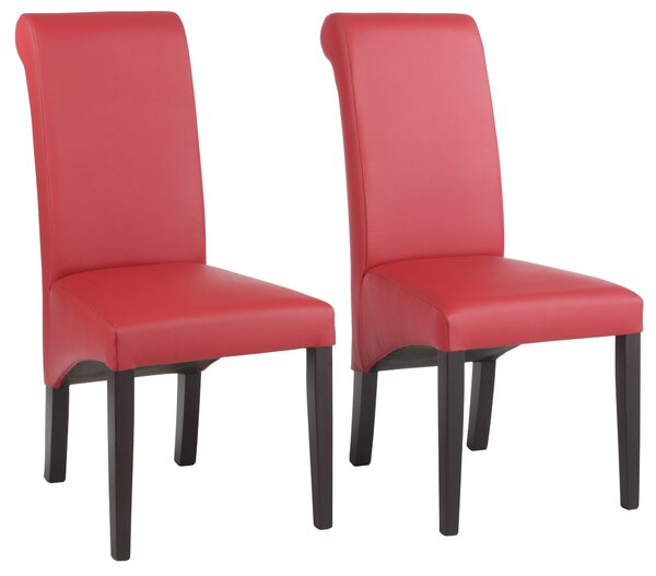 Set 2 scaune Rito rosii imitatie piele 47,5/68,5/101 cm
