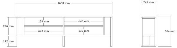 Comoda tv Cupe culoare antracit 160 cm