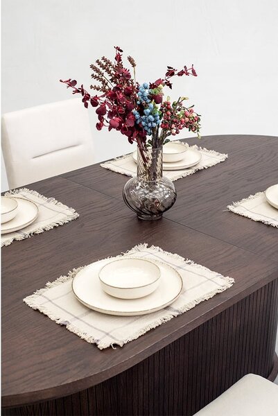 Set lemn masiv Dining Miami II Masa Ovala + 4 Scaune