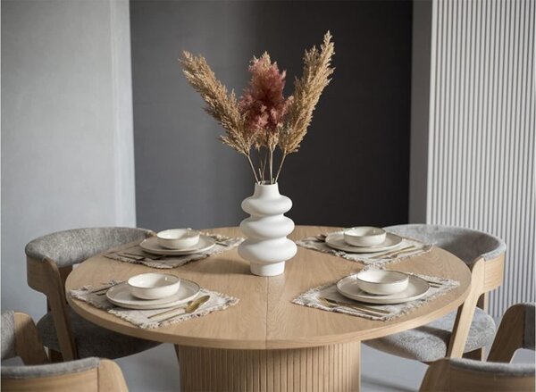 Set lemn masiv Dining Miami I Masa Rotunda + 4 Scaune
