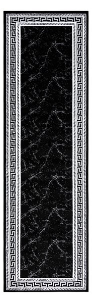Modern GLOSS covor, traversa 2813 87 stilat, cadru, grecesc negru / gri