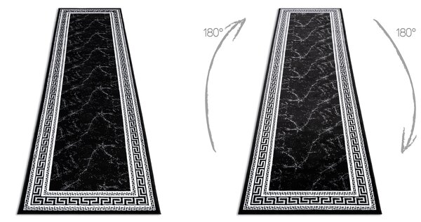 Modern GLOSS covor, traversa 2813 87 stilat, cadru, grecesc negru / gri