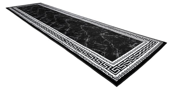 Modern GLOSS covor, traversa 2813 87 stilat, cadru, grecesc negru / gri