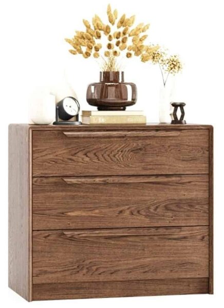 Comodă lemn masiv Bordo 3 sertare, 90 × 48 × 84 cm